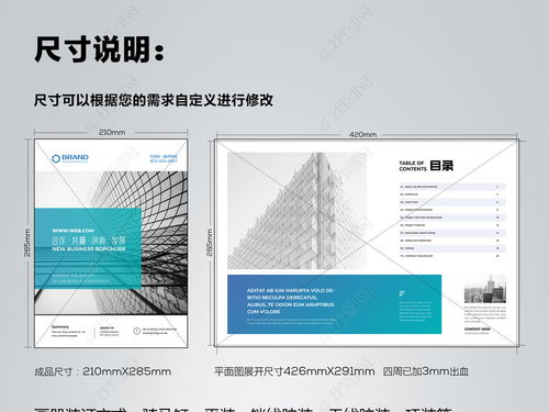 大气蓝色企业画册 设计灵感与素材资源